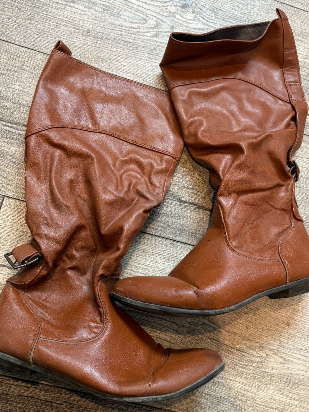 Womens Leather Brown Mid-Calf Boots 8M US